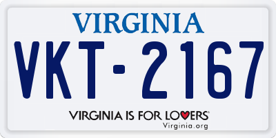 VA license plate VKT2167