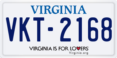 VA license plate VKT2168