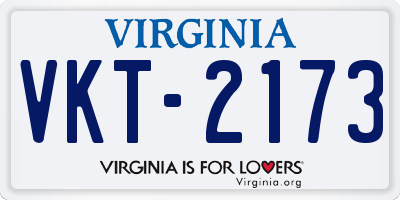VA license plate VKT2173