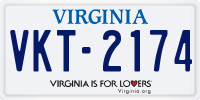 VA license plate VKT2174