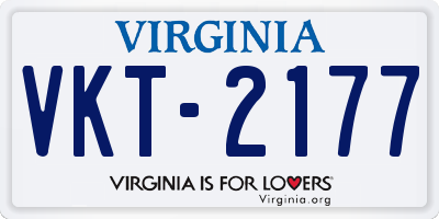 VA license plate VKT2177