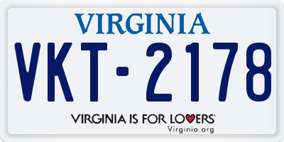 VA license plate VKT2178