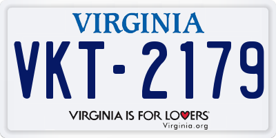 VA license plate VKT2179