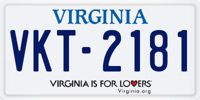 VA license plate VKT2181