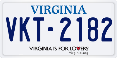 VA license plate VKT2182