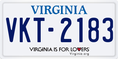 VA license plate VKT2183