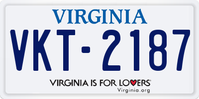 VA license plate VKT2187