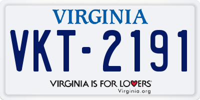 VA license plate VKT2191