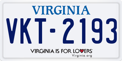 VA license plate VKT2193