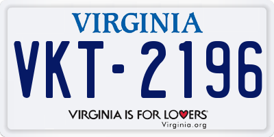 VA license plate VKT2196