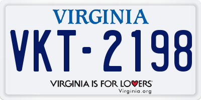 VA license plate VKT2198
