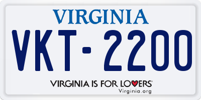 VA license plate VKT2200