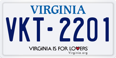 VA license plate VKT2201
