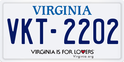 VA license plate VKT2202