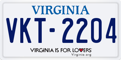 VA license plate VKT2204