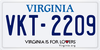 VA license plate VKT2209