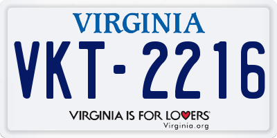 VA license plate VKT2216