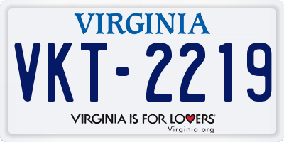 VA license plate VKT2219