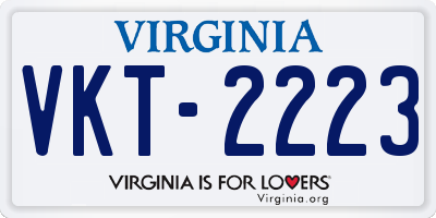 VA license plate VKT2223