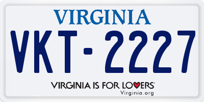 VA license plate VKT2227