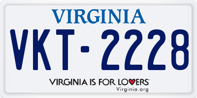 VA license plate VKT2228