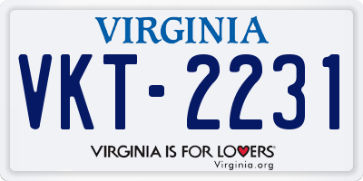 VA license plate VKT2231