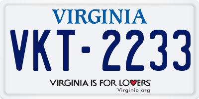 VA license plate VKT2233