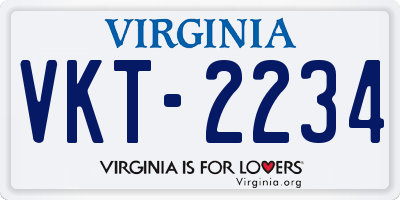 VA license plate VKT2234
