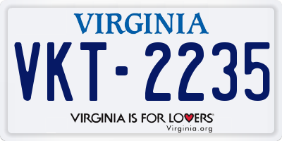 VA license plate VKT2235