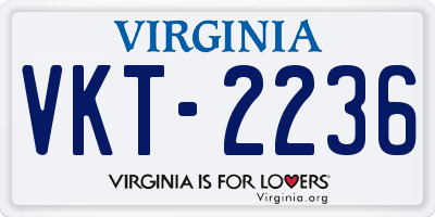 VA license plate VKT2236