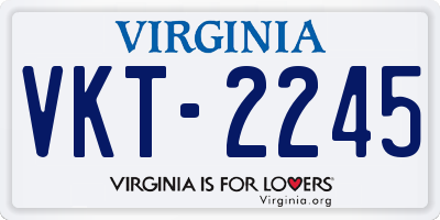 VA license plate VKT2245