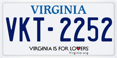 VA license plate VKT2252