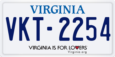 VA license plate VKT2254