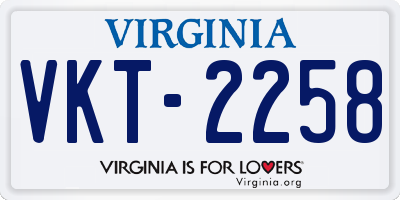 VA license plate VKT2258