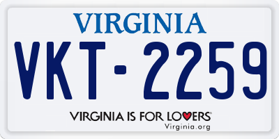 VA license plate VKT2259