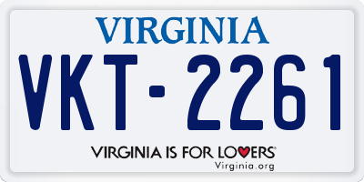 VA license plate VKT2261