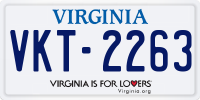 VA license plate VKT2263