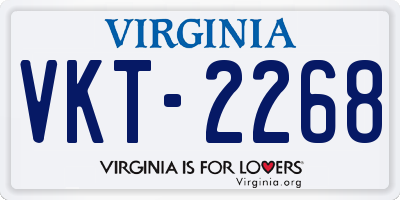 VA license plate VKT2268