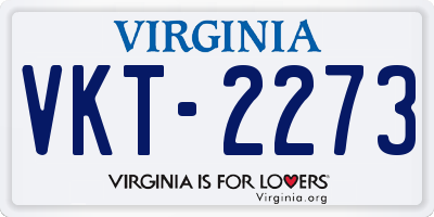 VA license plate VKT2273