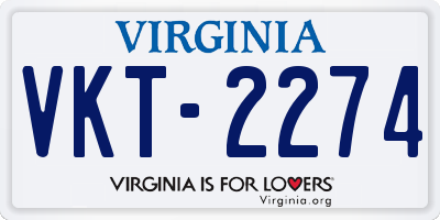VA license plate VKT2274