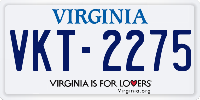 VA license plate VKT2275