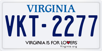 VA license plate VKT2277