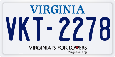 VA license plate VKT2278