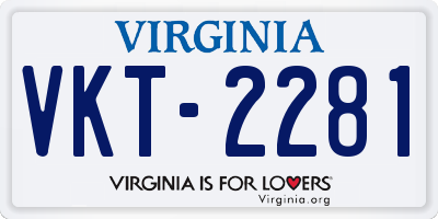 VA license plate VKT2281