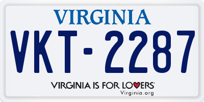 VA license plate VKT2287