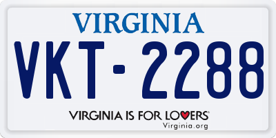 VA license plate VKT2288