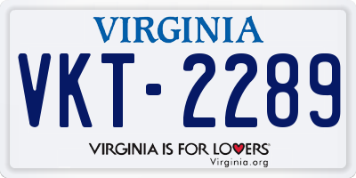 VA license plate VKT2289