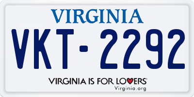 VA license plate VKT2292
