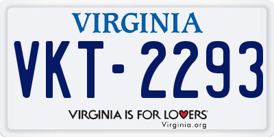 VA license plate VKT2293