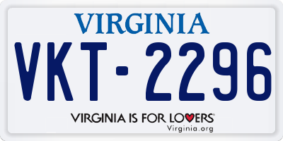 VA license plate VKT2296